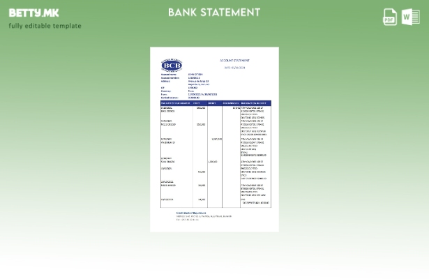 модерен стил Бурунди Кредитната банка на Буџумбура банкарски ексел шаблон